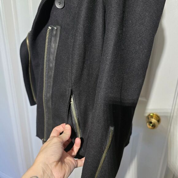 HELMUT LANG wool/leather moto jacket - Picture 6 of 9